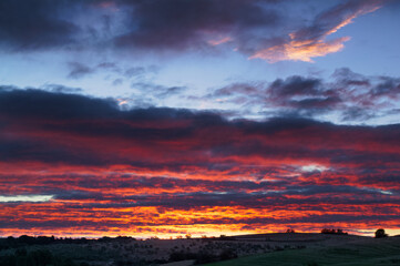 krajobraz wschód słońca niebo chmury natura wieś  © Piotr
