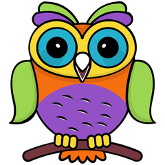 
Creative design icon of owl cartoon
