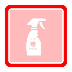 Spray stop Covid dans un panneau