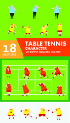 Table tennis player, simple vector illustration. Good for sport infographic and formation coach strategy.