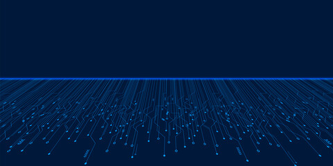 Naklejka premium Microchip Technology Background, blue digital circuit board pattern