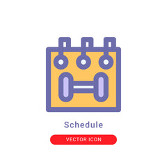 schedule icon in filled color style. for your website design and logo. Vector graphics illustration and editable stroke.