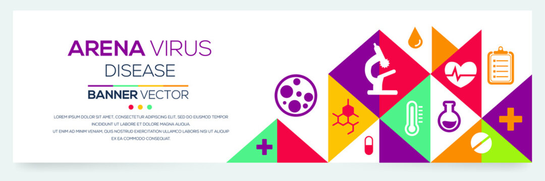 Creative (Arenavirus) disease Banner Word with Icons ,Vector illustration.
