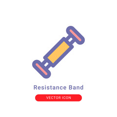 resistance band icon in filled color style. for your website design and logo. Vector graphics illustration and editable stroke.