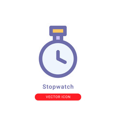 stopwatch icon in filled color style. for your website design and logo. Vector graphics illustration and editable stroke.