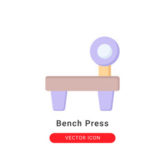 bench press icon in flat style. for your website design and logo. Vector graphics illustration and editable stroke.