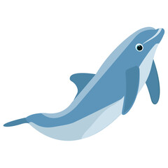 
A jumping dolphin in a sea water 
