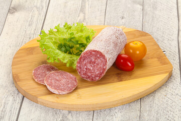 Italian dry Saliami pork sausage