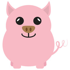 Obraz na płótnie Canvas A funny fat pig icon 