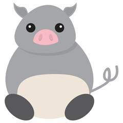 
A funny fat pig icon
