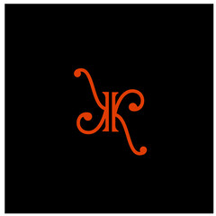 Red letters kk monogram
