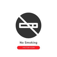 no smoking icon in glyph style. for your website design and logo. Vector graphics illustration and editable stroke.