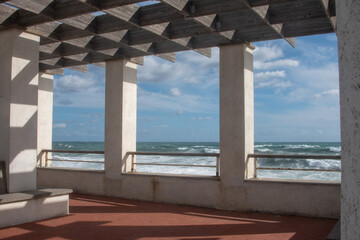 Obraz na płótnie Canvas albisola, Savona, Italy, errace overlooking the sea