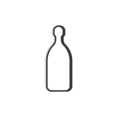 Tequila bottle line. Simple template. Isolated object. Symbol in thin lines for alcoholic institutions, bars, restaurants, pubs and night clubs. Dark outline. Flat illustration on white background