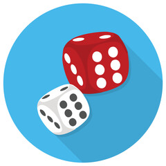 
A rolling dice for playing in casino also called casino dice 
