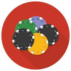 
Gaming chips or poker chips for gambling 
