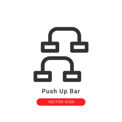 push up bar icon in outline style. for your website design and logo. Vector graphics illustration and editable stroke.