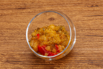 Relish sauce with cucumbers and mustard