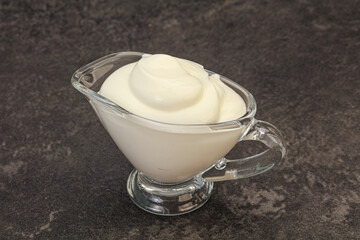 Sour cream in the bowl