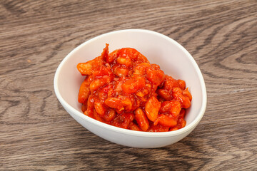 Baked kidney with tomato and pepper