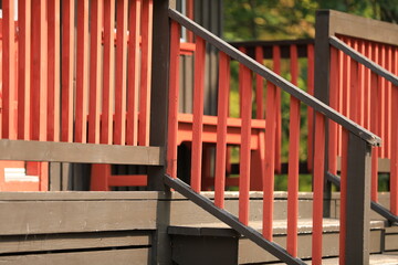close up of railings 