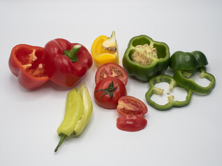 Group of vegetable on white background