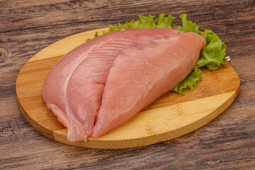 Raw turkey breast for cooking