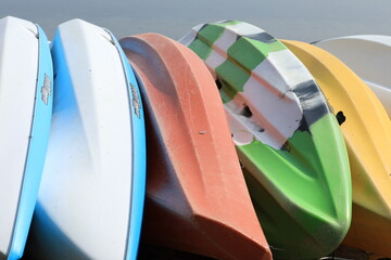 kayaks on the beach