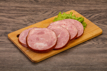 Slices of pork meat ham