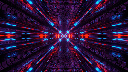 Fractal X Light with Neon Glitch 4k uhd 3d illustration background
