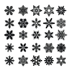 Set of Snowflakes. Snowflakes icon vector. Snowflakes icon collection. 