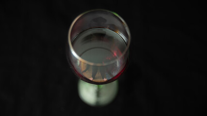 
Glass of red wine, top view