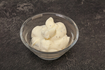 Caesar cream sauce with parmesan and herbs