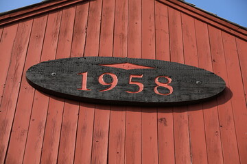 wooden sign 1958