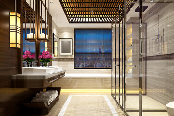 3d render of luxury nathroom