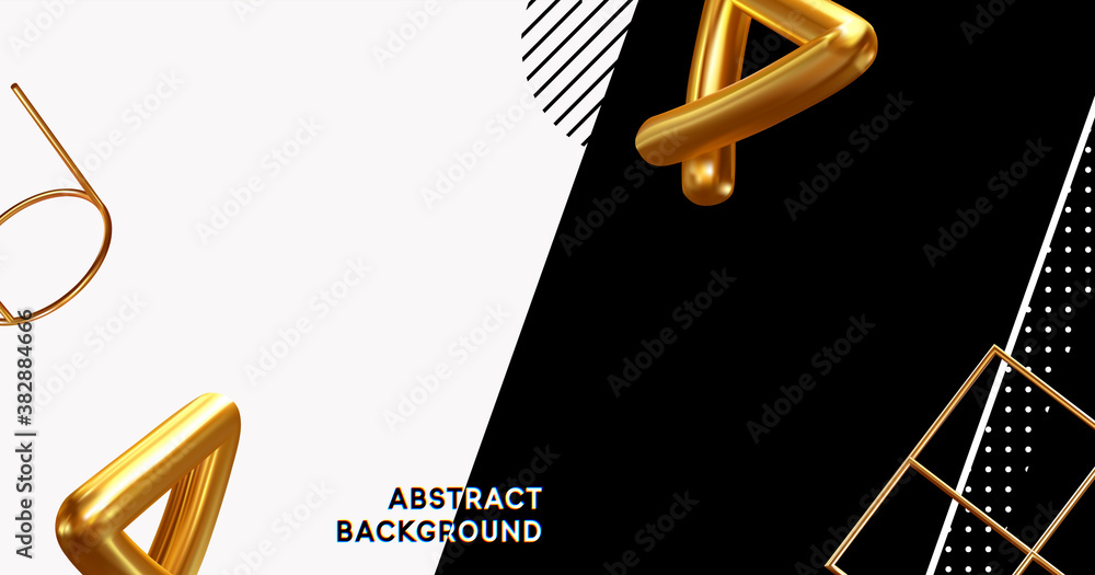 Poster modern minimal design with realistic 3d render objects. abstract background. art trend poster. vecto