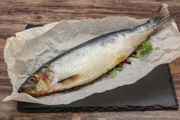 Salted Herring fish with pepper