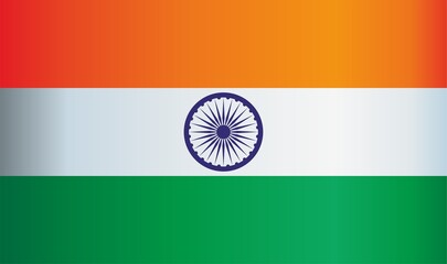 Flag of India, Republic of India. Bright, colorful vector illustration