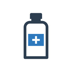 Fototapeta premium medicine bottle icon - pharmacy sing symbol vector icon
