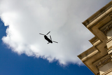 Chinook flying over London