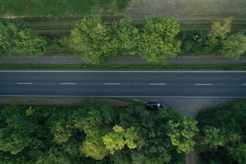 Luftbildaufnahme Natur und Landschaft bei Dämmerung und Sonnenuntergang