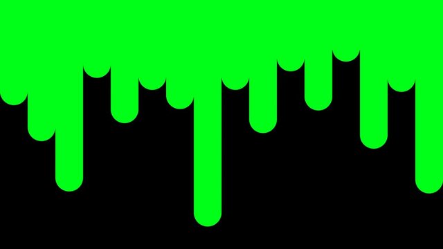 Stylized blood transition. Abstract animation of blooding green pattern. Black background.