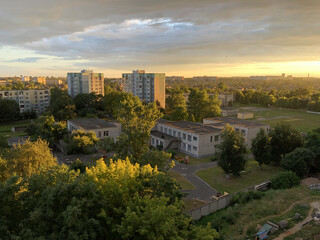 Fototapeta na wymiar View of the little city of Belarus