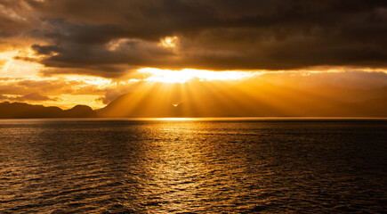 Sunset at Darwin Canal, Chile