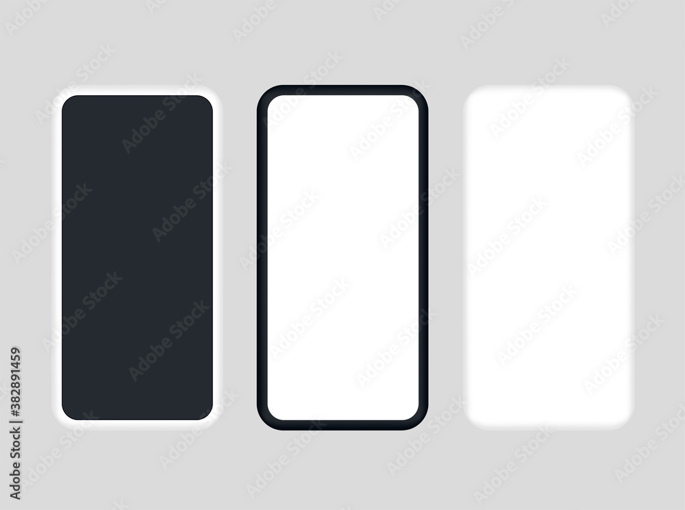 Poster modern smartphone with blank screen vector mockup