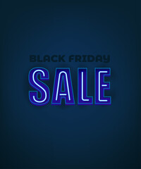 Black friday banner with neon text effect