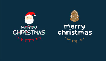 Hand drawn vector labels. Merry Christmas