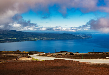 Scenic View looking from Osorno Volcano at Los Lagos Region, Chile