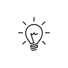 Light bulb icon flat vector design
