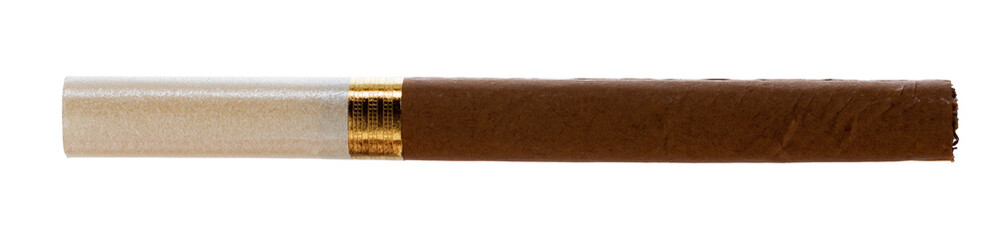 New cigarette with filter isolated on white